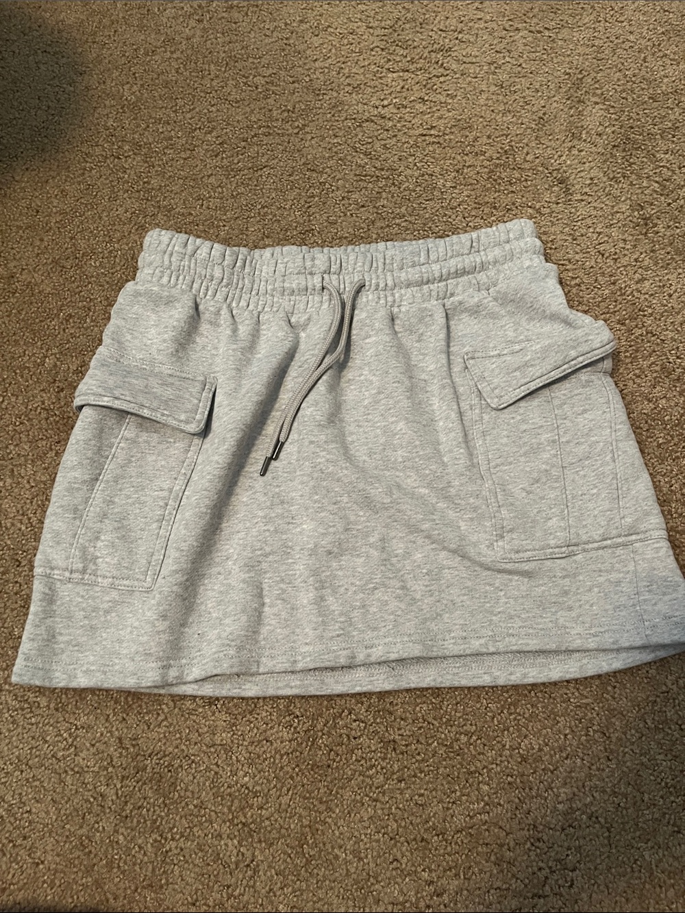 Universal Thread Heather Gray Drawstring Cargo Mini Skirt